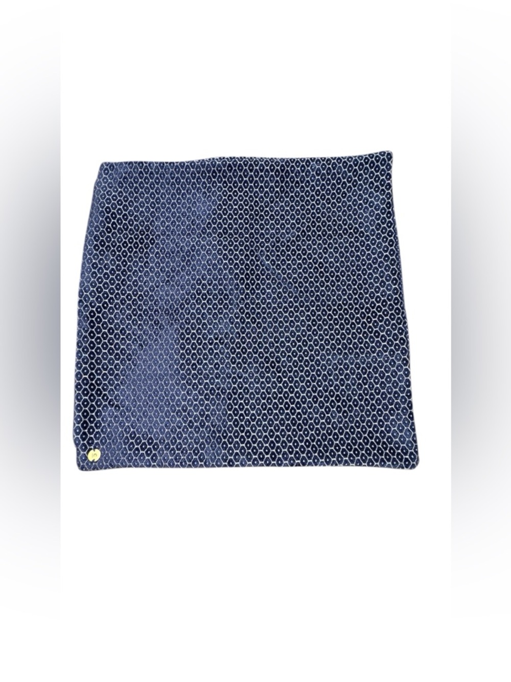 West Elm Velvet Pillow Sham Navu Blue Rayon Cotton Blend Geometric 18x18